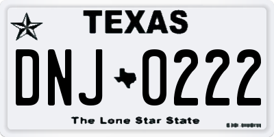 TX license plate DNJ0222