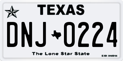 TX license plate DNJ0224