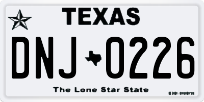 TX license plate DNJ0226