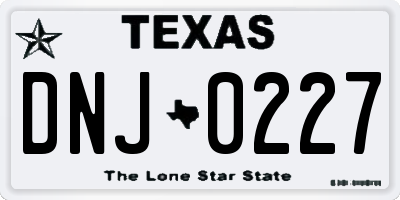 TX license plate DNJ0227