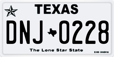 TX license plate DNJ0228
