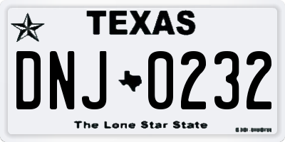 TX license plate DNJ0232