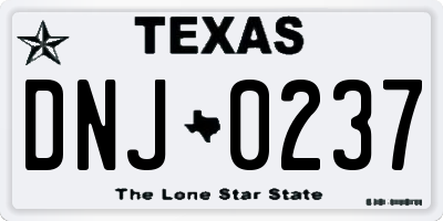 TX license plate DNJ0237
