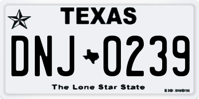 TX license plate DNJ0239