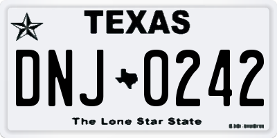 TX license plate DNJ0242