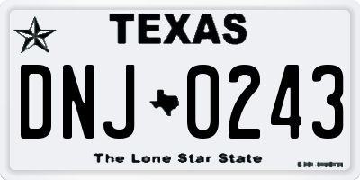TX license plate DNJ0243