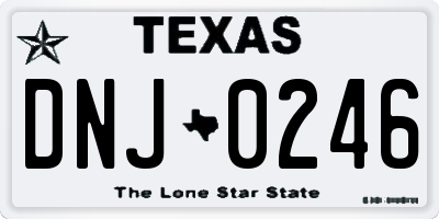 TX license plate DNJ0246