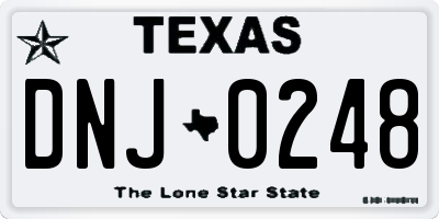 TX license plate DNJ0248