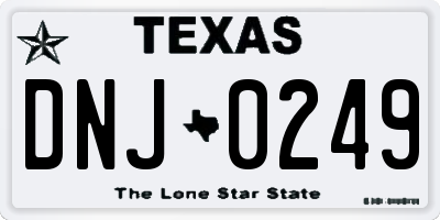 TX license plate DNJ0249