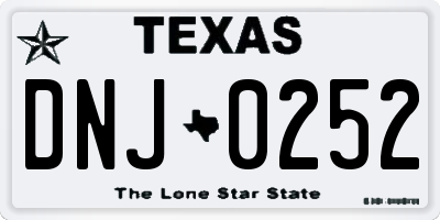 TX license plate DNJ0252