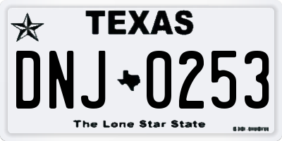 TX license plate DNJ0253