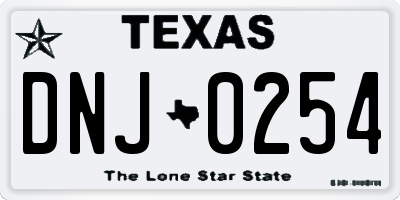 TX license plate DNJ0254