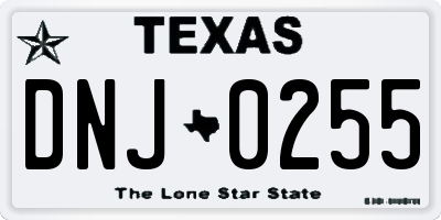 TX license plate DNJ0255