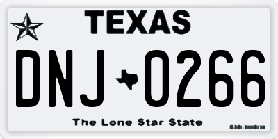 TX license plate DNJ0266