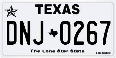 TX license plate DNJ0267