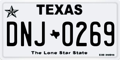 TX license plate DNJ0269