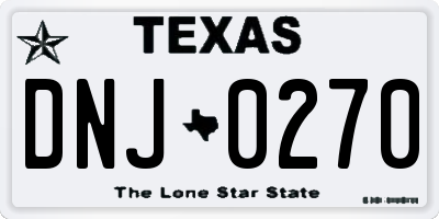 TX license plate DNJ0270