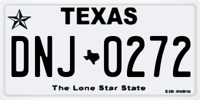 TX license plate DNJ0272