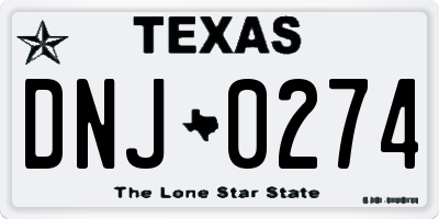 TX license plate DNJ0274