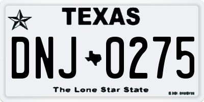 TX license plate DNJ0275