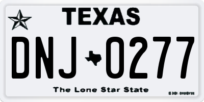 TX license plate DNJ0277