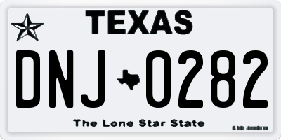 TX license plate DNJ0282