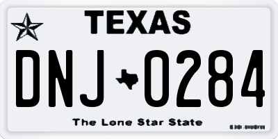 TX license plate DNJ0284