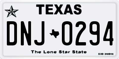 TX license plate DNJ0294