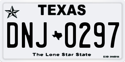 TX license plate DNJ0297