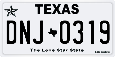 TX license plate DNJ0319