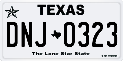 TX license plate DNJ0323