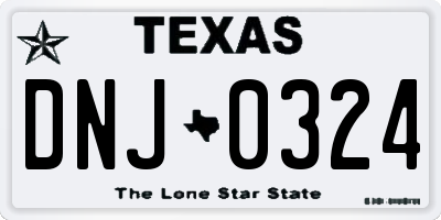 TX license plate DNJ0324