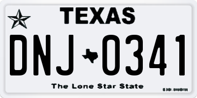 TX license plate DNJ0341