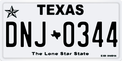 TX license plate DNJ0344