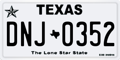 TX license plate DNJ0352