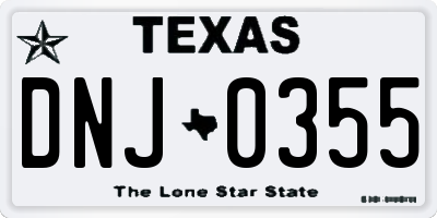 TX license plate DNJ0355