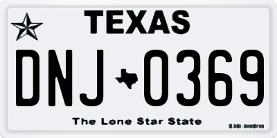 TX license plate DNJ0369