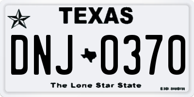 TX license plate DNJ0370