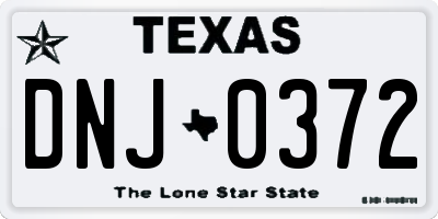 TX license plate DNJ0372