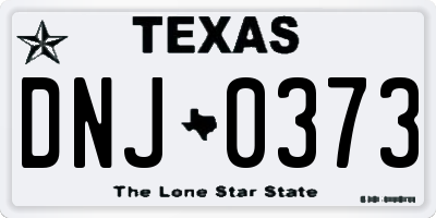TX license plate DNJ0373