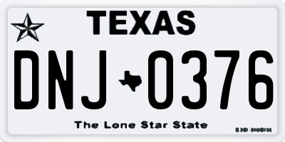 TX license plate DNJ0376
