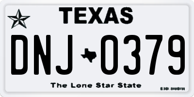TX license plate DNJ0379