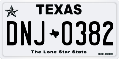 TX license plate DNJ0382