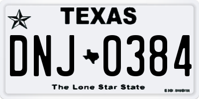 TX license plate DNJ0384