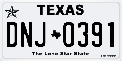 TX license plate DNJ0391