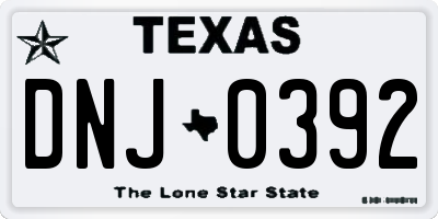 TX license plate DNJ0392