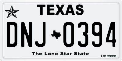 TX license plate DNJ0394
