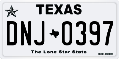 TX license plate DNJ0397