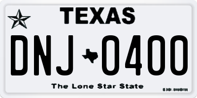 TX license plate DNJ0400