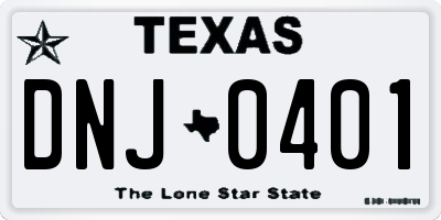 TX license plate DNJ0401